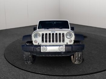 Jeep Wrangler Unlimited front view, showcasing rugged design and off-road capabilities, featured in Chinook Auto Sales inventory.